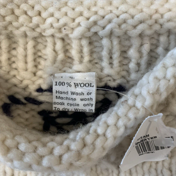 Hand Knit Sweater Aztec Southwestern 100% Wool NEW XL - Picture 6 of 6